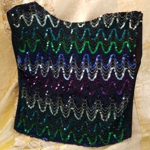 Lerner Vintage Sequin Sleeveless Top - Small